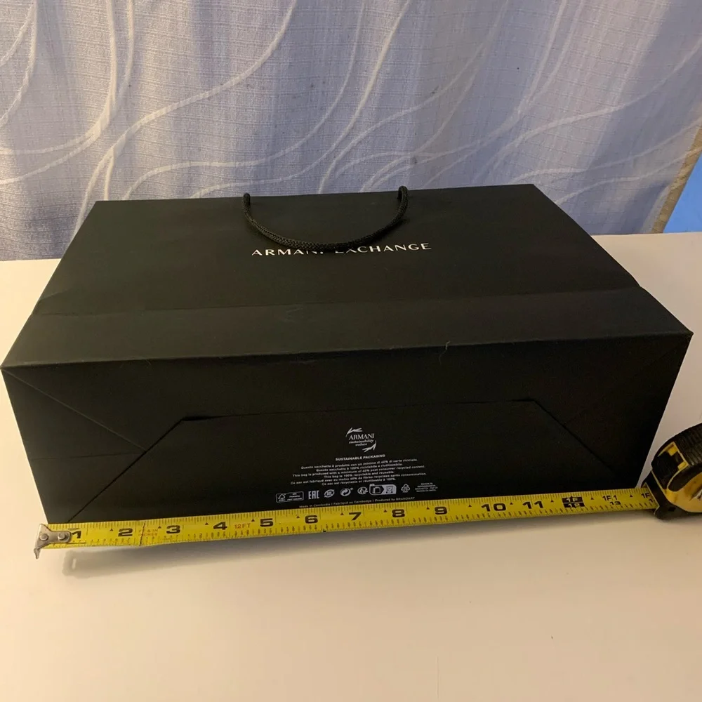 A/X Armani Exchange Men's Black Shopping Bag - Picture 10 of 12